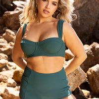 Sand Dollar Surf Shorts with Pockets - Green Rib