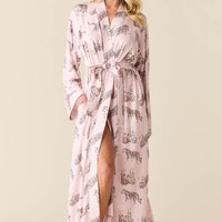Kaia Cloud Jersey Kimono Robe in Tiger Lily