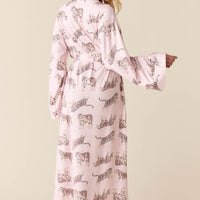 Kaia Cloud Jersey Kimono Robe in Tiger Lily
