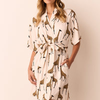 Marisa Cloud Jersey Short Robe in Sahara