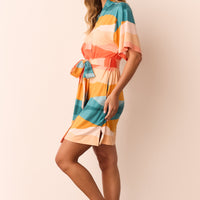 Marisa Cloud Jersey Short Robe in Sunset