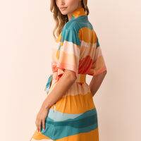 Marisa Cloud Jersey Short Robe in Sunset