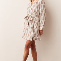 Meadow Cloud Jersey Classic Short Robe in Boheme