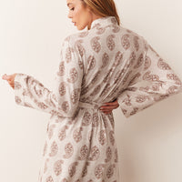 Meadow Cloud Jersey Classic Short Robe in Boheme