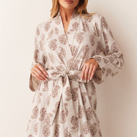Meadow Cloud Jersey Classic Short Robe in Boheme