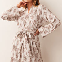 Meadow Cloud Jersey Classic Short Robe in Boheme