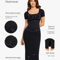 Shapewear Eco-Friendly Sculpting Seamless Midi Dress Set
