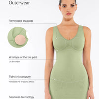 Shapewear Seamless Sleeveless Irregular Ruffled Hem Dress