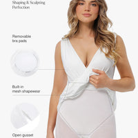Shapewear Deep V-Neck Front Slit Goddess Maxi Dress