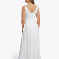 Shapewear Deep V-Neck Front Slit Goddess Maxi Dress