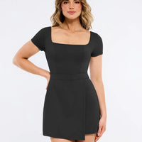 Shapewear Square Neck Sculpting A-Line Mini Dress