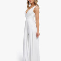 Shapewear Deep V-Neck Front Slit Goddess Maxi Dress