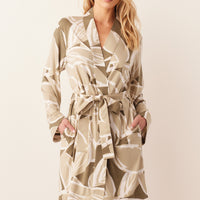 Meadow Cloud Jersey Classic Short Robe in Fern
