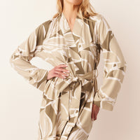 Meadow Cloud Jersey Classic Short Robe in Fern