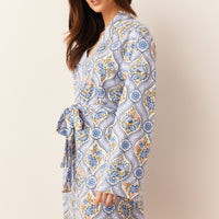 Meadow Cloud Jersey Classic Short Robe in Villeroy