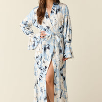 Juliette Luxe Satin Cuff Robe in Gardenia