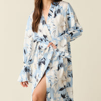 Juliette Luxe Satin Cuff Robe in Gardenia