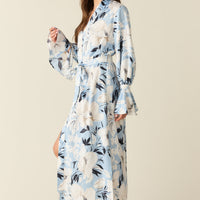 Juliette Luxe Satin Cuff Robe in Gardenia