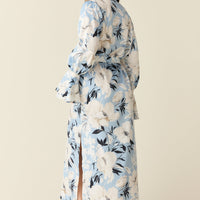 Juliette Luxe Satin Cuff Robe in Gardenia
