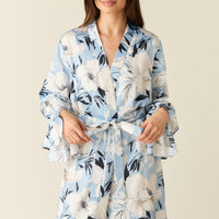 Juliette Luxe Satin Cuff Robe in Gardenia