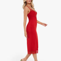Shapewear Tummy Control Lace Inset Midi Dress