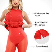 Shapewear Modal Cutaway Mock Neck Slimming Maxi Dress