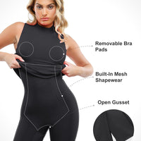 Shapewear Modal Sleeveless Mock Neck Slimming Midi Dress