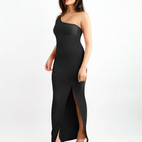 Shapewear Modal One Shoulder Front Slit Slimming Maxi Dress