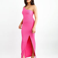 Shapewear Modal One Shoulder Front Slit Slimming Maxi Dress