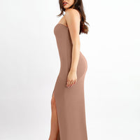 Shapewear Modal One Shoulder Front Slit Slimming Maxi Dress