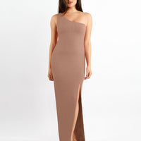 Shapewear Modal One Shoulder Front Slit Slimming Maxi Dress