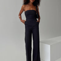 Luster Strapless Jumpsuit Black
