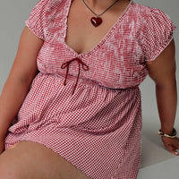 Wescott Gingham Playsuit Red / White Curve