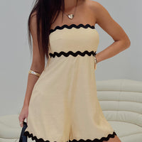 Gomiti Strapless Romper Beige / Black