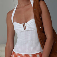 Isabetta Halter Top White