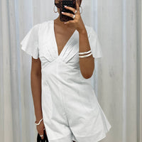 Full Of Strangers Playsuit White Stripe