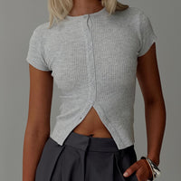 Suzu Knit Top Grey