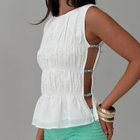 Read My Soul Bead Detail Top White