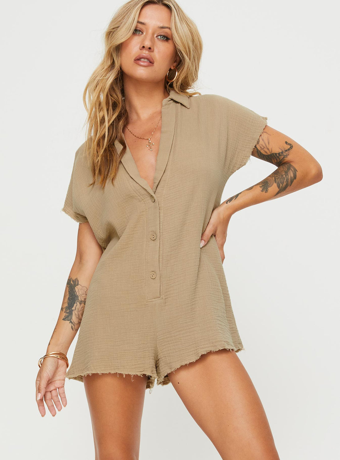 Salt Lake Romper Beige