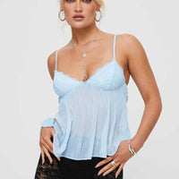 Zami Pleat Top Blue