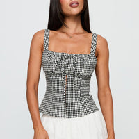 Modern Girl Top Black Gingham
