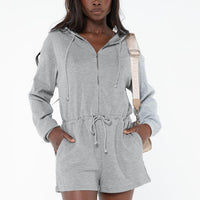 Jeanette Hooded Romper Grey