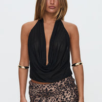 Carefree Days Cowl Neck Top Black