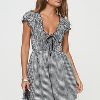 Wescott Gingham Playsuit Black / White Petite