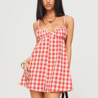 Jorda Romper Red Gingham