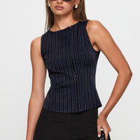 Running Wild Top Blue Stripe