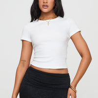 Baseline Scoop Rib Tee White