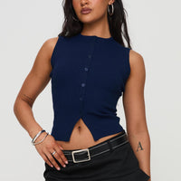Suzu Sleeveless Knit Top Navy