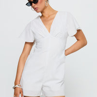 Full Of Strangers Playsuit White Stripe