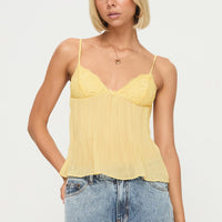 Zami Pleat Top Lemon